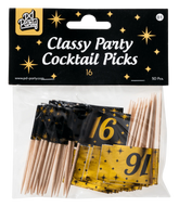 Cocktailprikkers 16 Jaar 6,5cm 50st